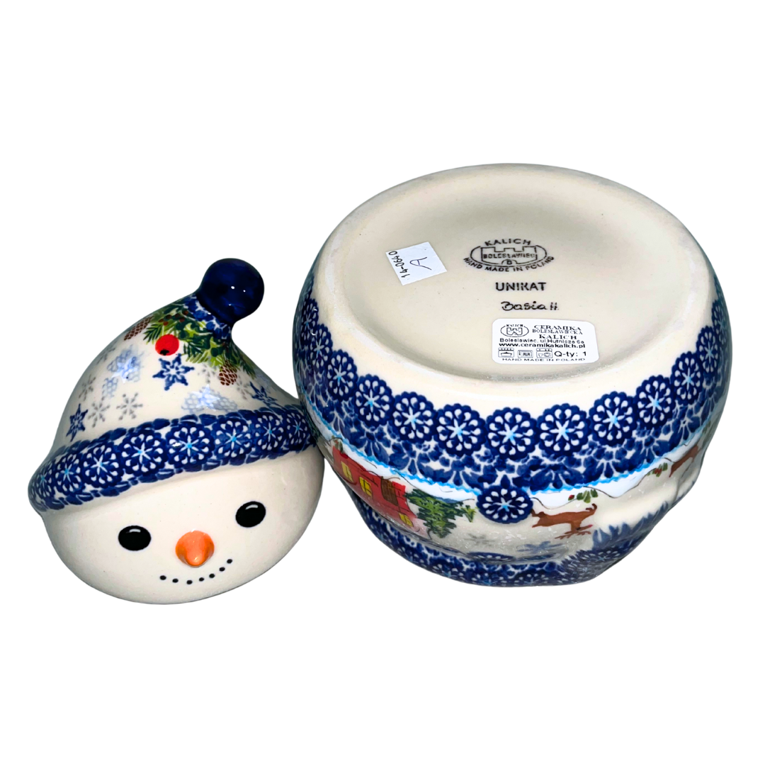 kalich polish pottery moose reindeer snowflakes - Polish Pottery